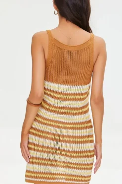 Striped Crochet Mini Dress
