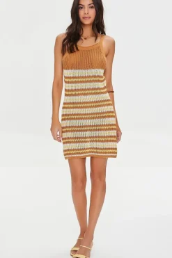 Striped Crochet Mini Dress
