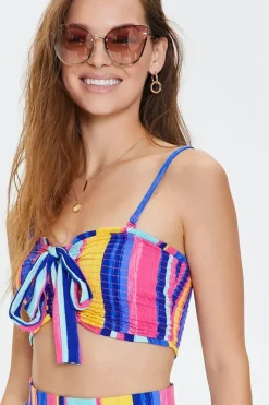 Striped Cropped Cami & Pants Set