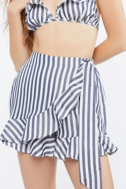 Striped Crop Top & Wrap Skort Set