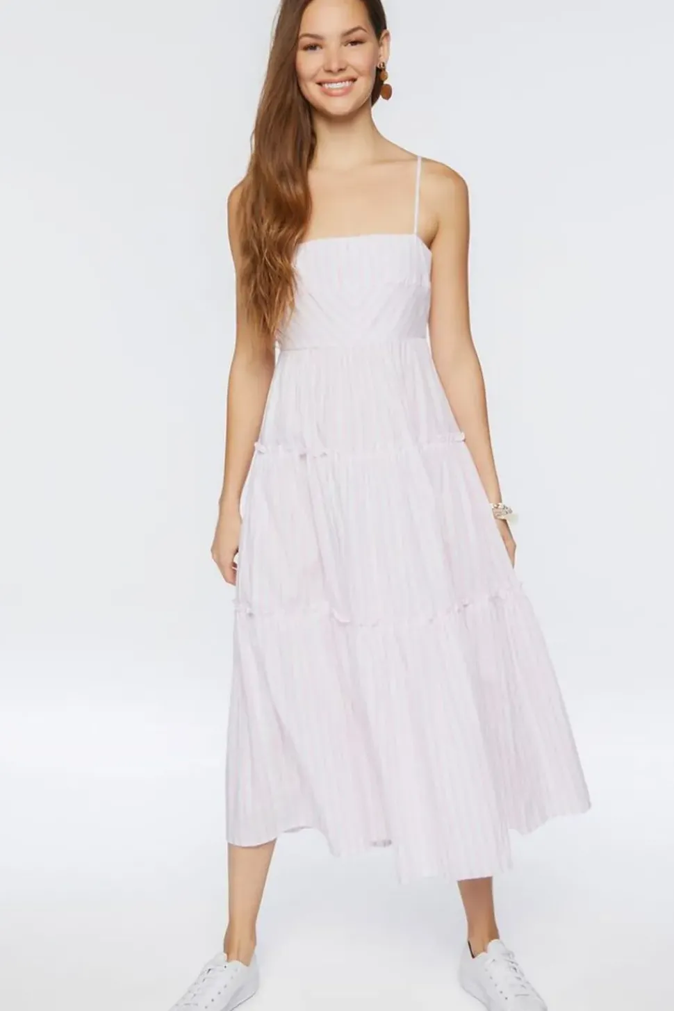 Striped Cutout Cami Midi Dress