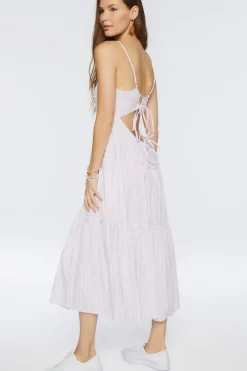 Striped Cutout Cami Midi Dress