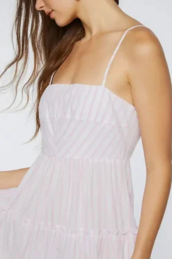 Striped Cutout Cami Midi Dress