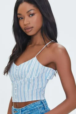 Striped Cutout Cropped Cami