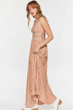 Striped Cutout Maxi Dress