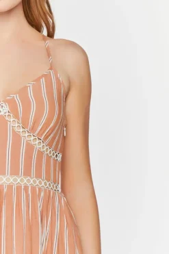 Striped Cutout Maxi Dress