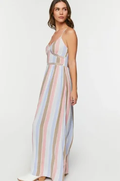 Striped Cutout Maxi Dress
