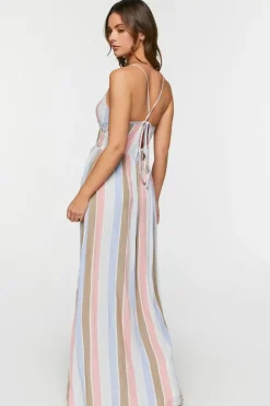 Striped Cutout Maxi Dress