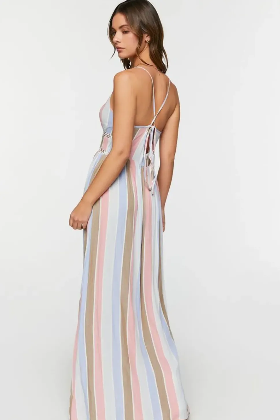 Striped Cutout Maxi Dress