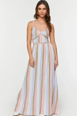Striped Cutout Maxi Dress