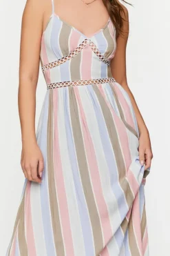 Striped Cutout Maxi Dress