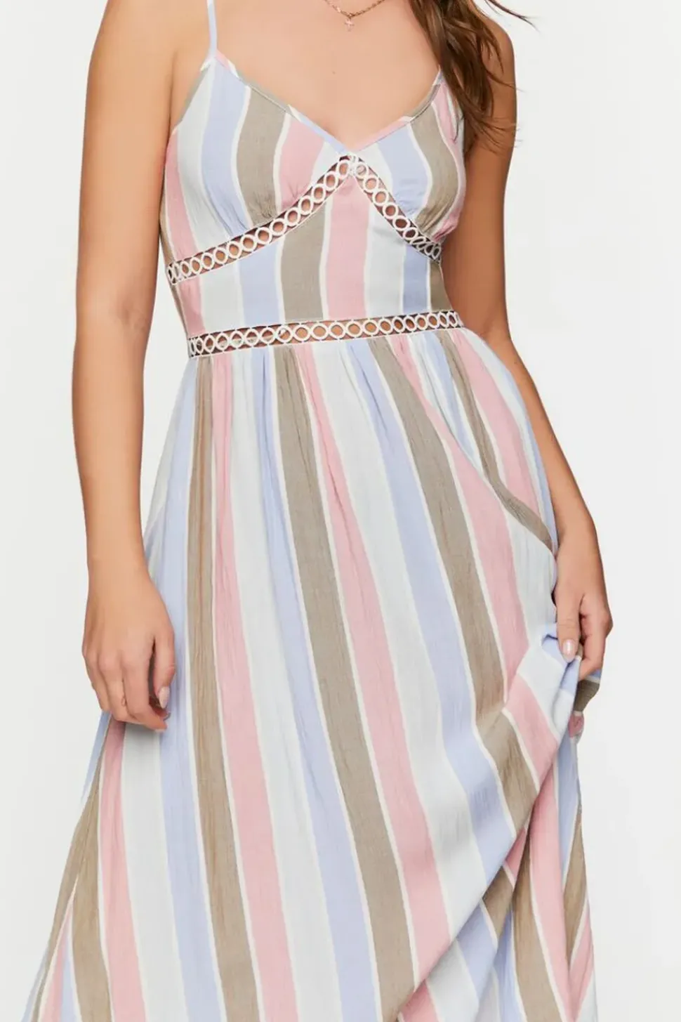 Striped Cutout Maxi Dress