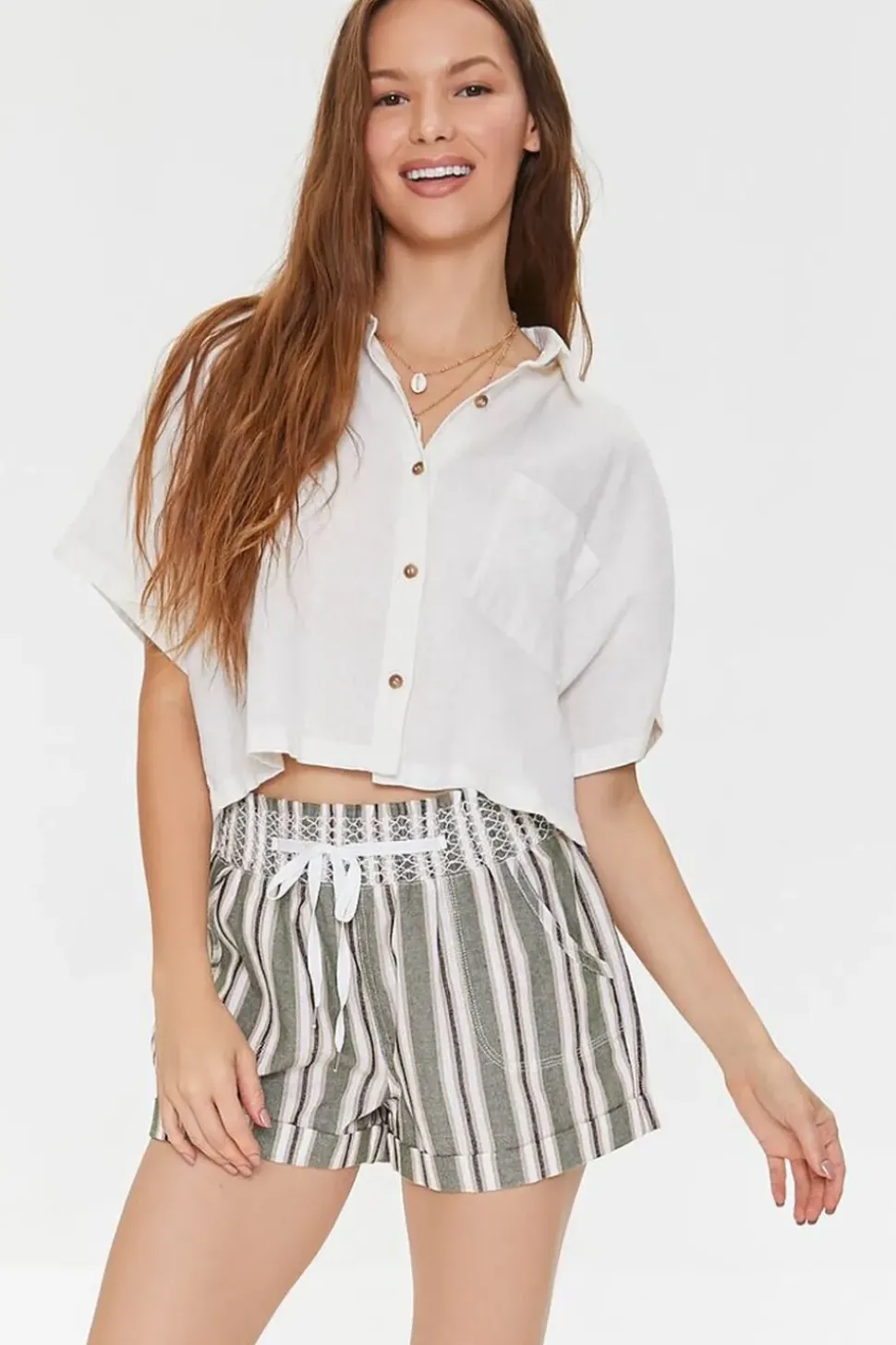 Striped Drawstring Shorts