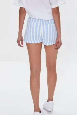 Striped Drawstring Twill Shorts