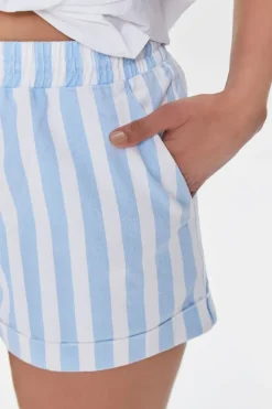 Striped Drawstring Twill Shorts