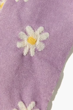 Striped Floral Print Ankle Socks