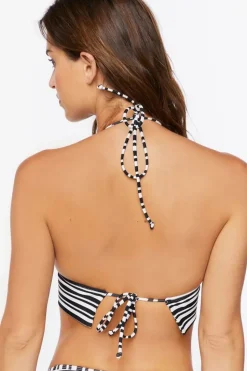 Striped Halter Bikini Top