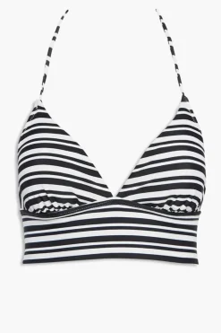 Striped Halter Bikini Top