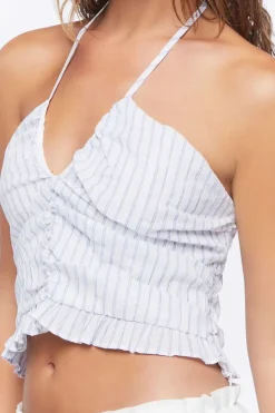 Striped Halter Crop Top