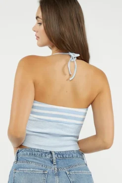 Striped Halter Crop Top
