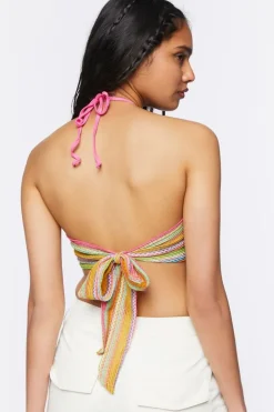Striped Halter Crop Top