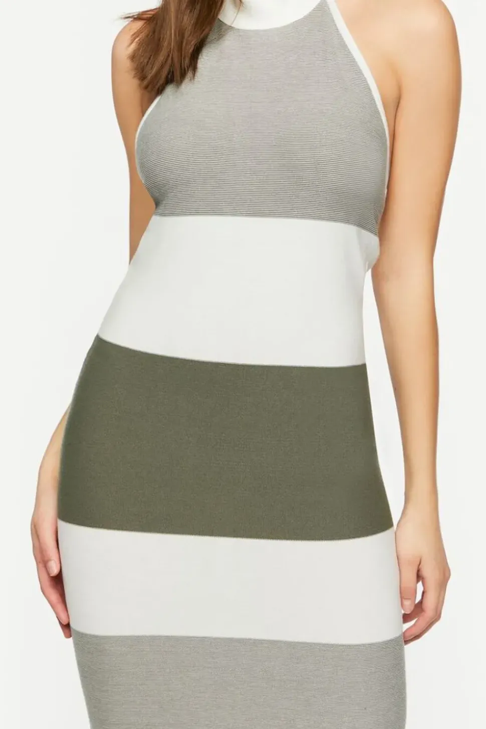 Striped Halter Midi Dress