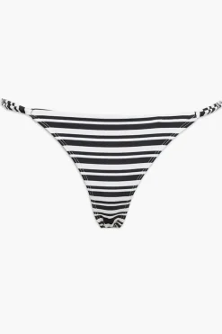 Striped High-Leg Bikini Bottoms