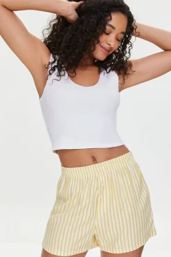Striped High-Rise Boxer Shorts