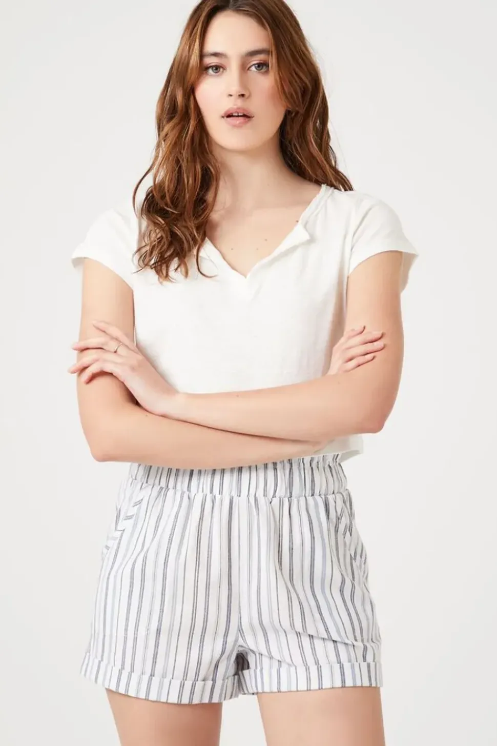 Striped High-Rise Shorts