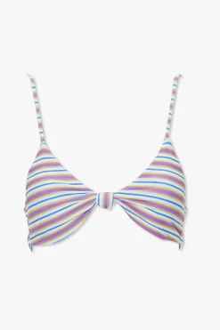 Striped Knotted Bikini Top