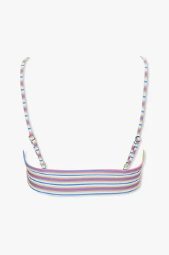 Striped Knotted Bikini Top