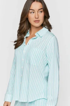 Striped Long-Sleeve Pajama Shirt