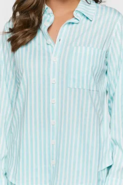 Striped Long-Sleeve Pajama Shirt