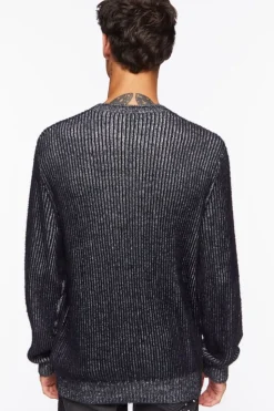 Striped Marled Knit Sweater