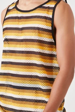 Striped Mesh Tank Top
