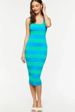 Striped Midi Bodycon Dress