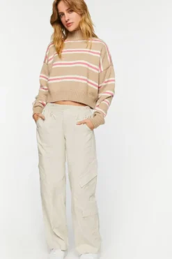 Striped Mock Neck Sweater