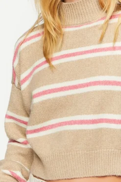 Striped Mock Neck Sweater