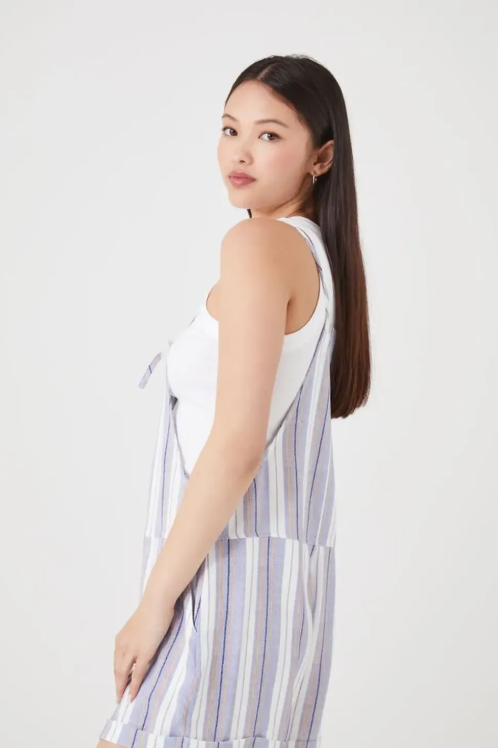Striped Overall Shorts