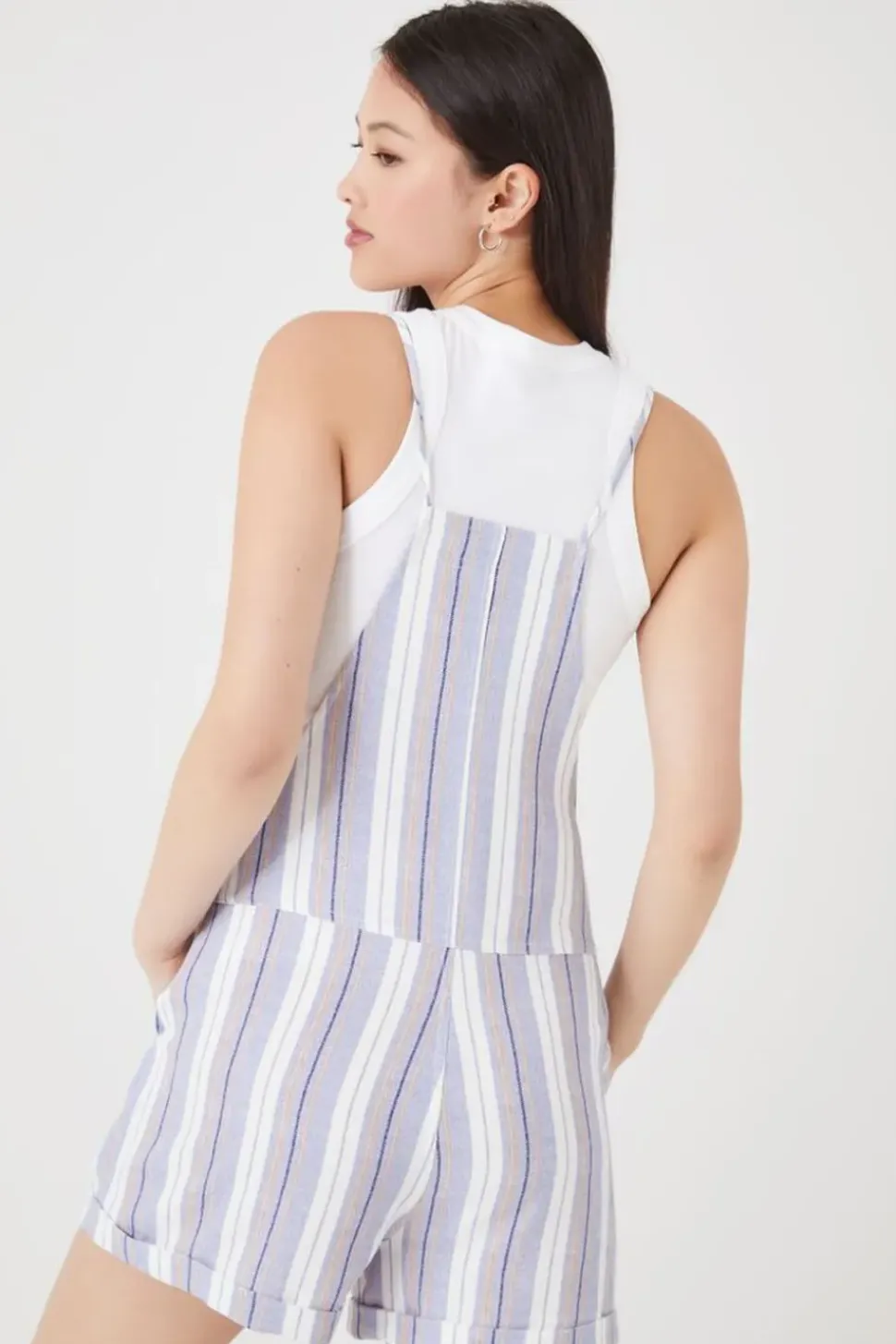 Striped Overall Shorts