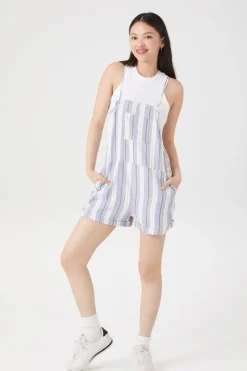 Striped Overall Shorts