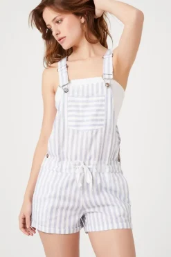 Striped Overall Shorts