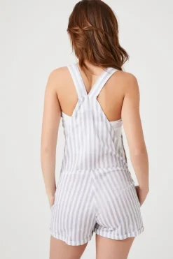 Striped Overall Shorts