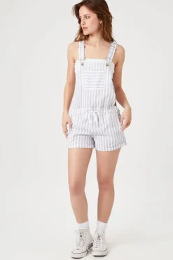 Striped Overall Shorts