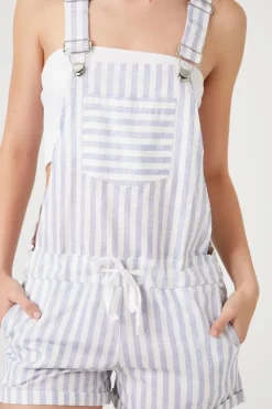 Striped Overall Shorts