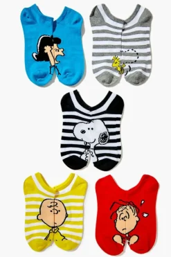 Striped Peanuts Gang Ankle Socks - 5 Pack