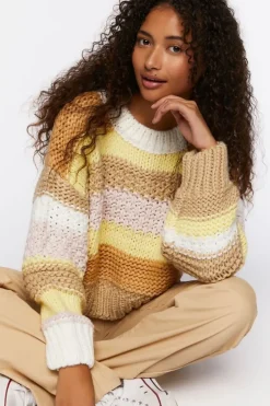 Striped Purl Knit Sweater