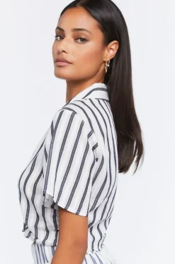 Striped Ruched Crop Top