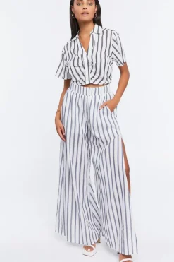 Striped Ruched Crop Top