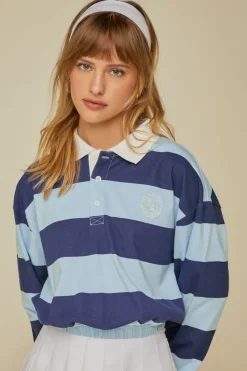 Striped Rugby Cropped Shirt